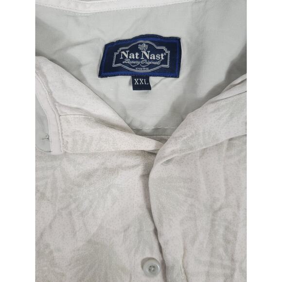 Nat Nast Silk Blend Button Shirt Mens XXL 2XL Palm Tree Short Sleeve Lightweight - Picture 2 of 7